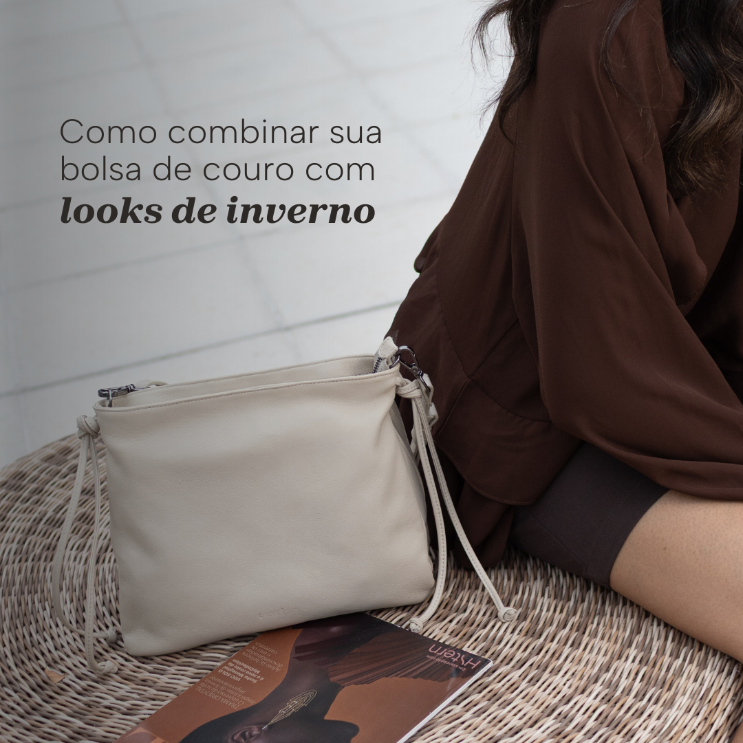 Como combinar sua bolsa de couro com looks de inverno