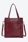 Bolsa Tote em Couro com Bolsos Laterais Média