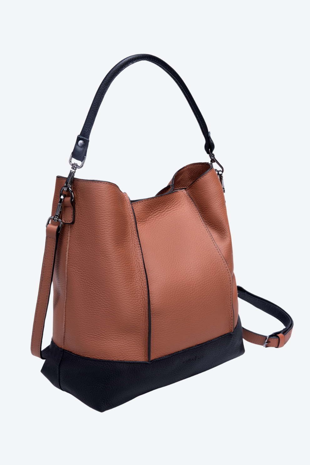 Bolsa Couro Hobo Bicolor Grande