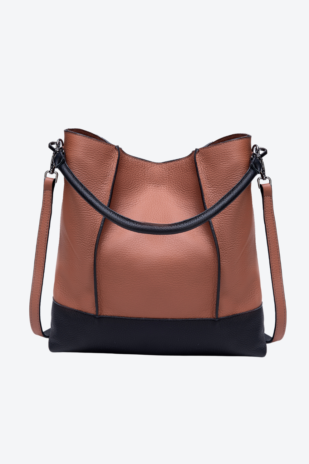 Bolsa Couro Hobo Bicolor Grande