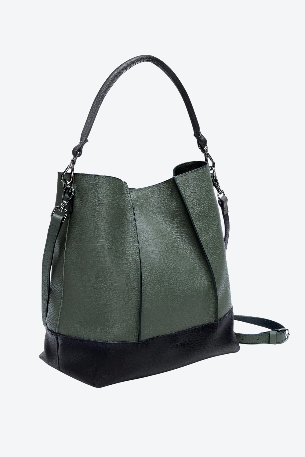 Bolsa Couro Hobo Bicolor Grande