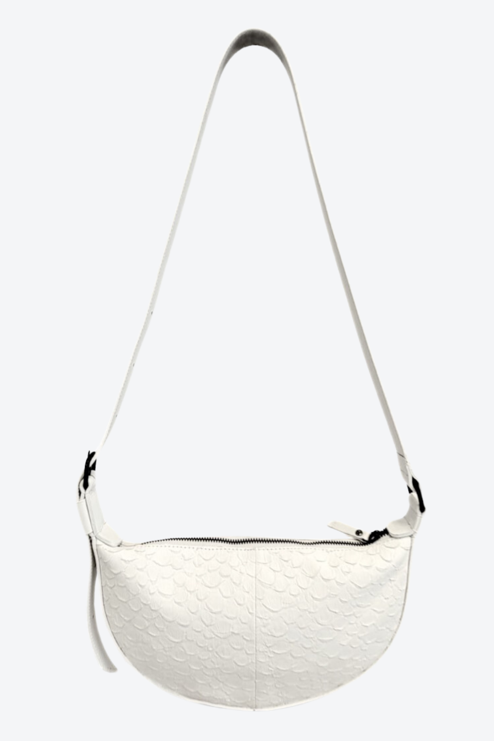 Bolsa Couro Meia Lua Estampa Pirarucu Pequena