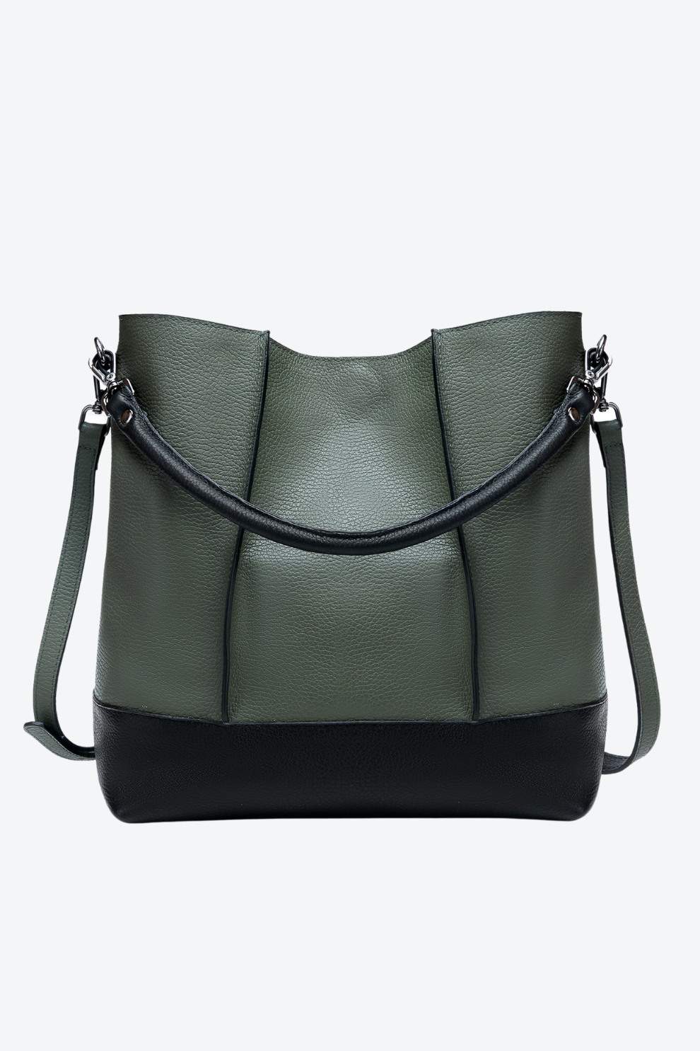 Bolsa Couro Hobo Bicolor Grande