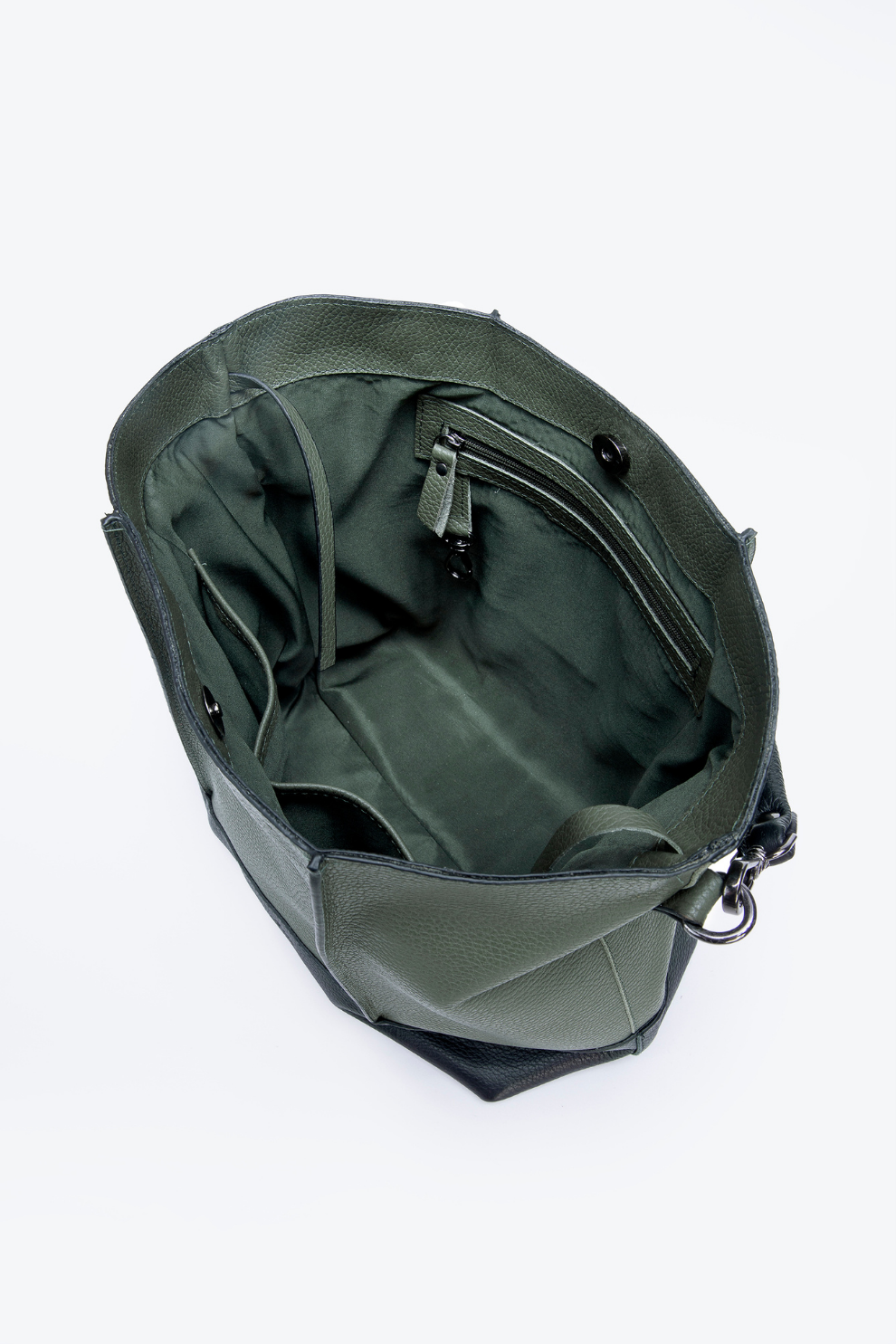 Bolsa Couro Hobo Bicolor Grande