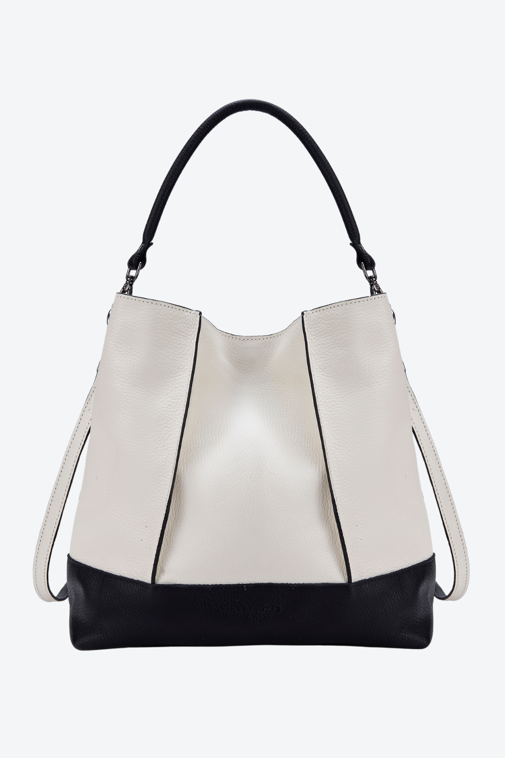 Bolsa Couro Hobo Bicolor Grande