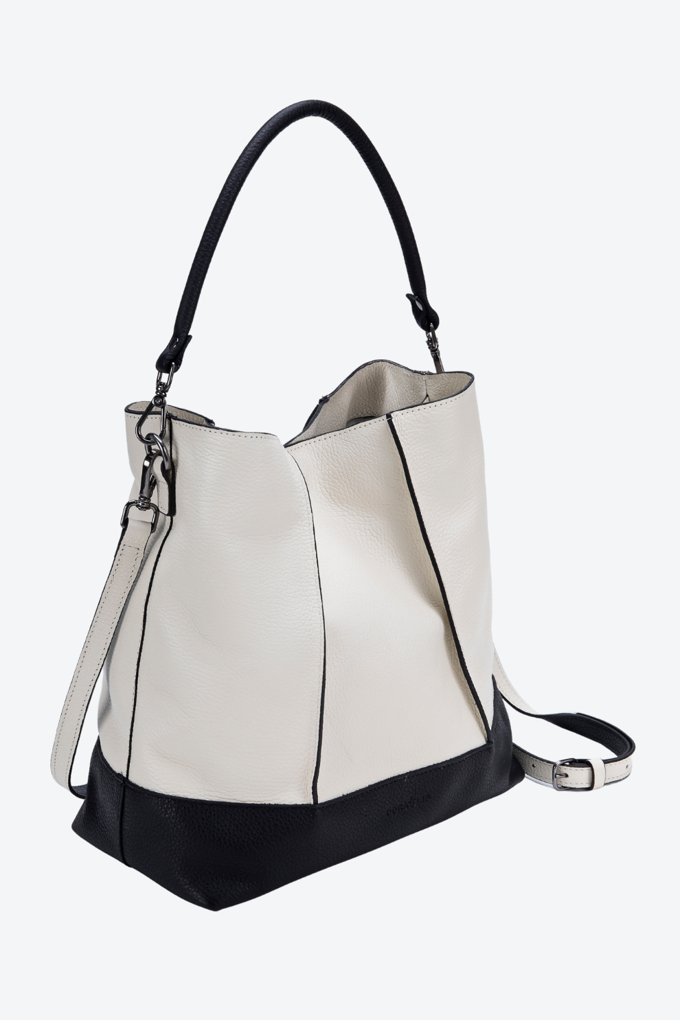 Bolsa Couro Hobo Bicolor Grande