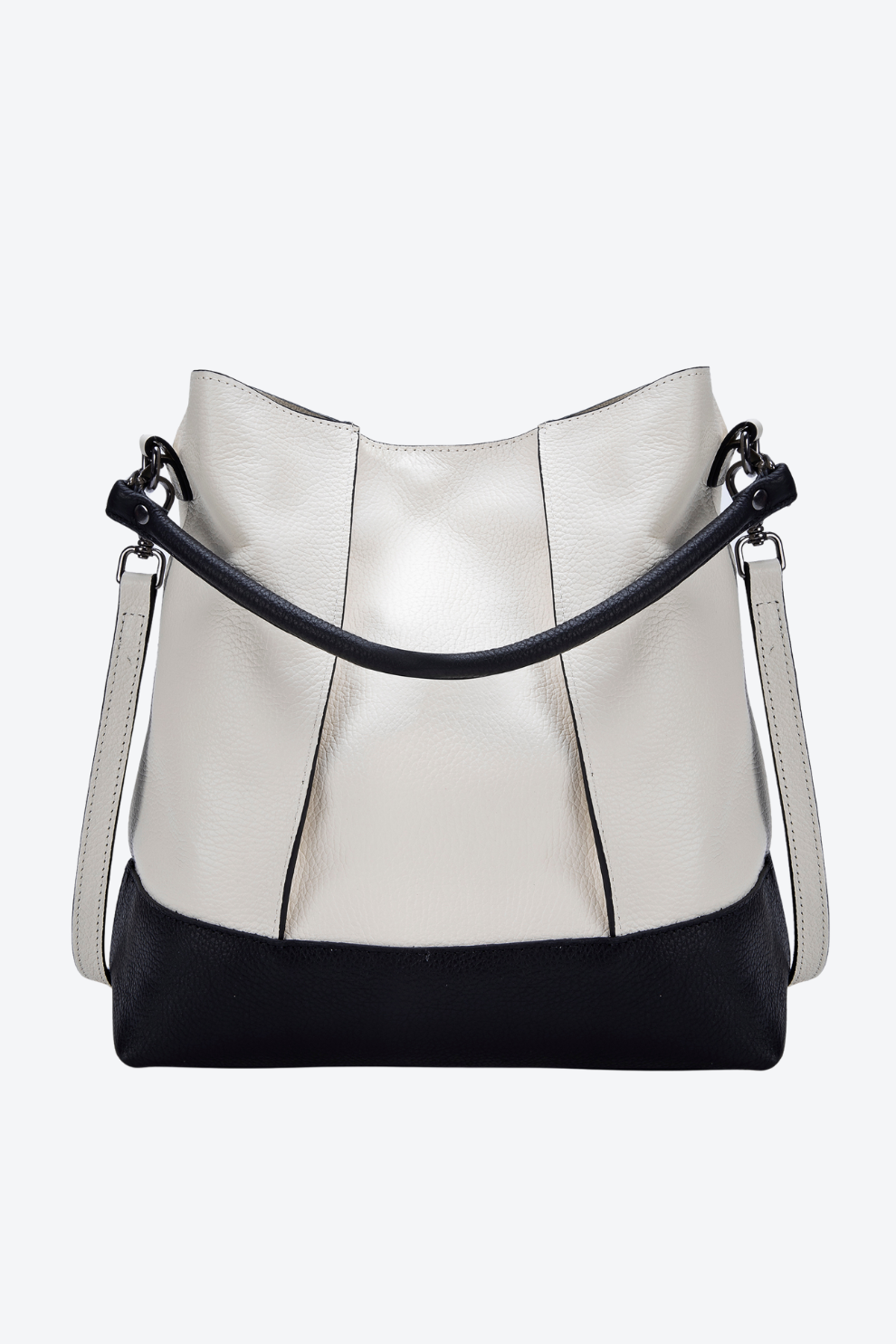 Bolsa Couro Hobo Bicolor Grande