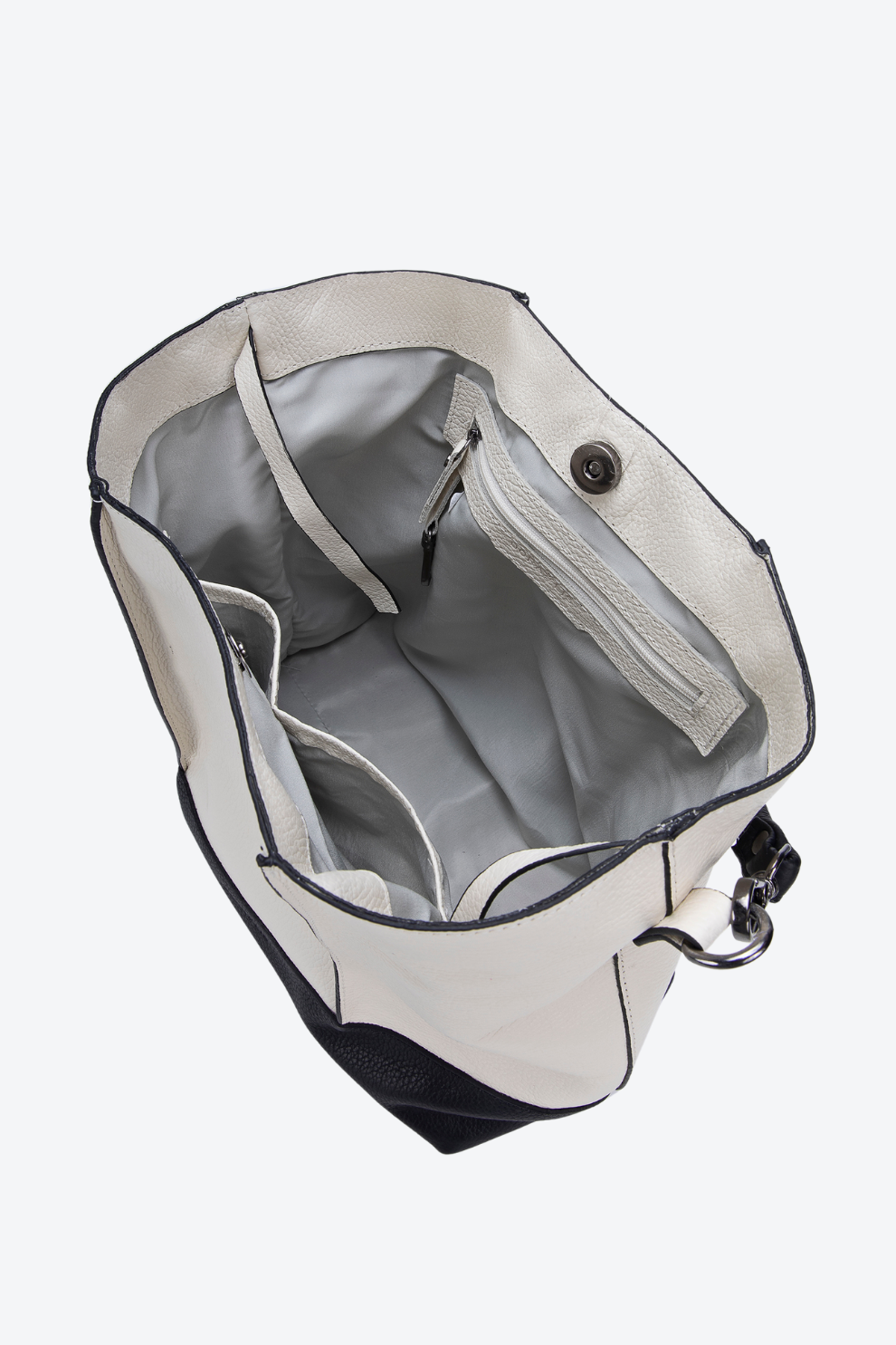 Bolsa Couro Hobo Bicolor Grande