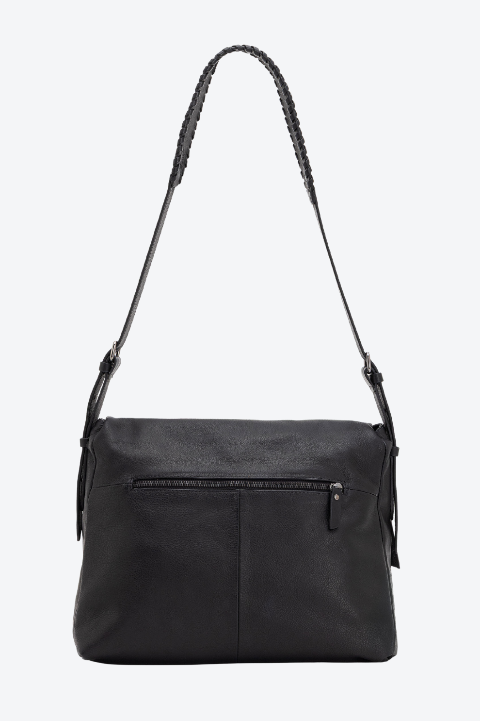 Bolsa Couro Alça Trançada Média