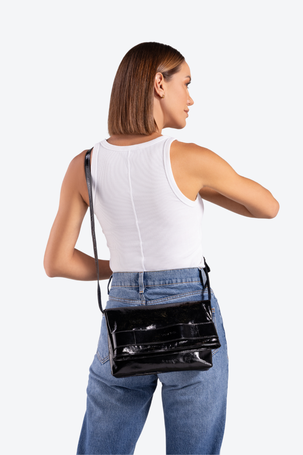 Bolsa Clutch Couro Faixa Média