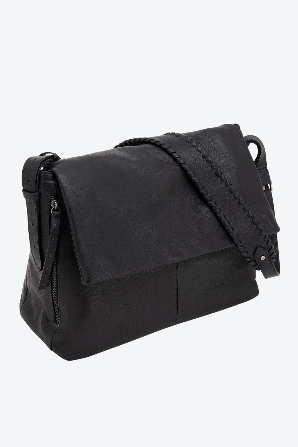 Bolsa Couro Alça Trançada Média