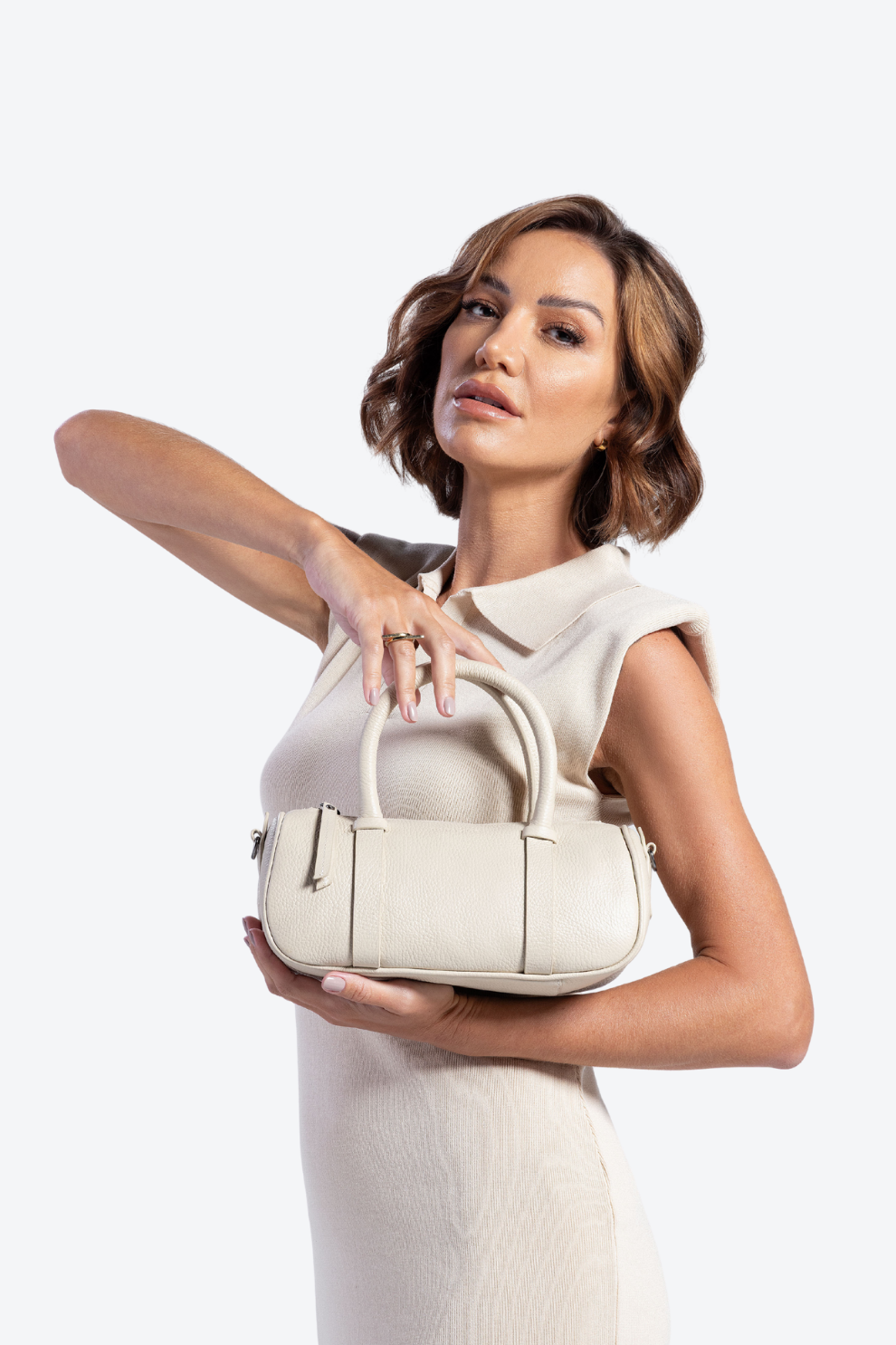 Bolsa Couro Baú Média