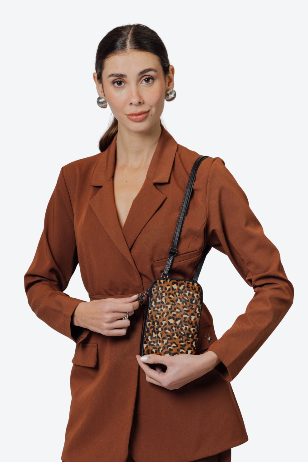 Porta Celular Couro Pelo Zíper Pequeno