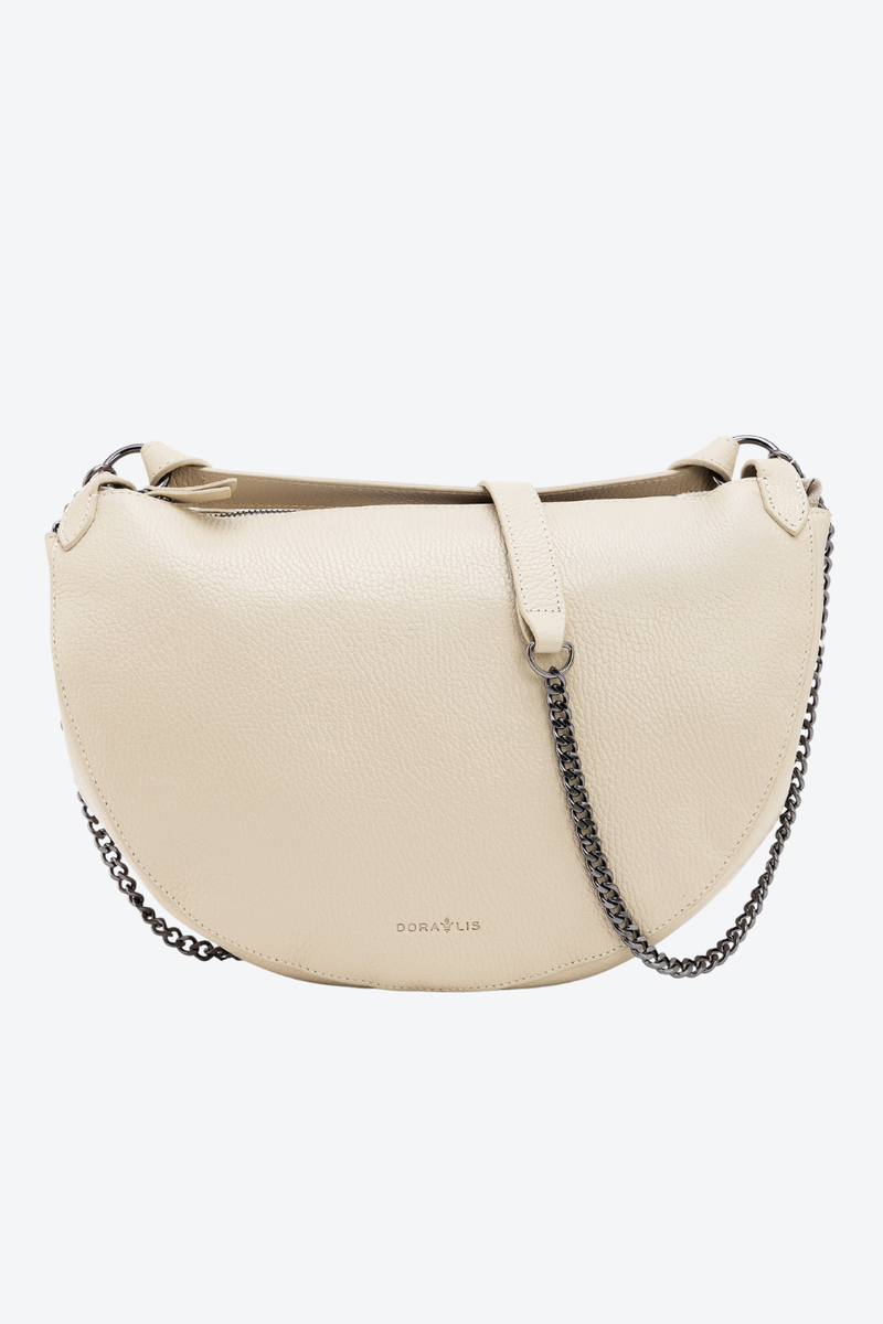 Bolsa Couro Meia Lua Estruturada Grande