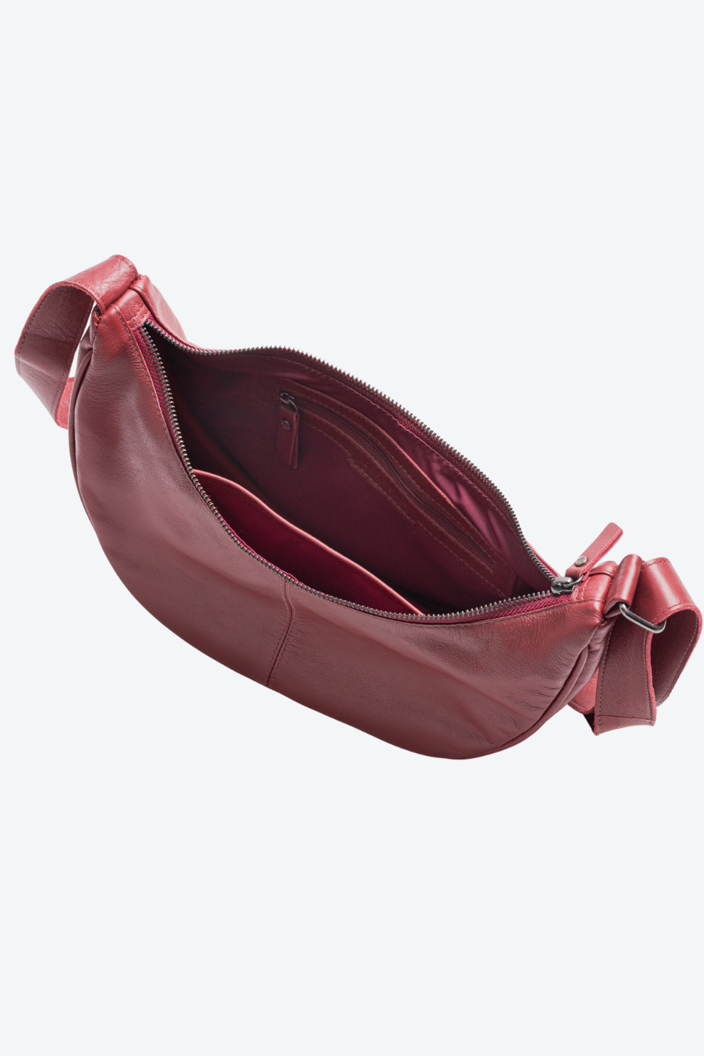 Bolsa Pochete Couro Meia Lua Média