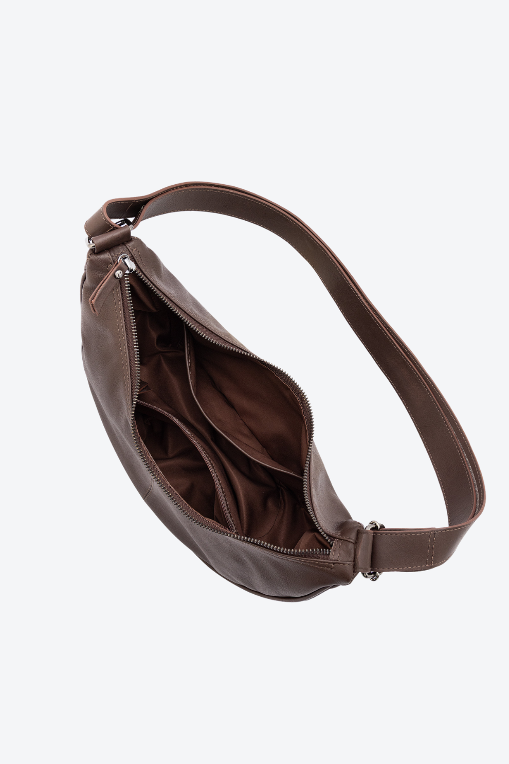 Bolsa Pochete Couro Meia Lua Média