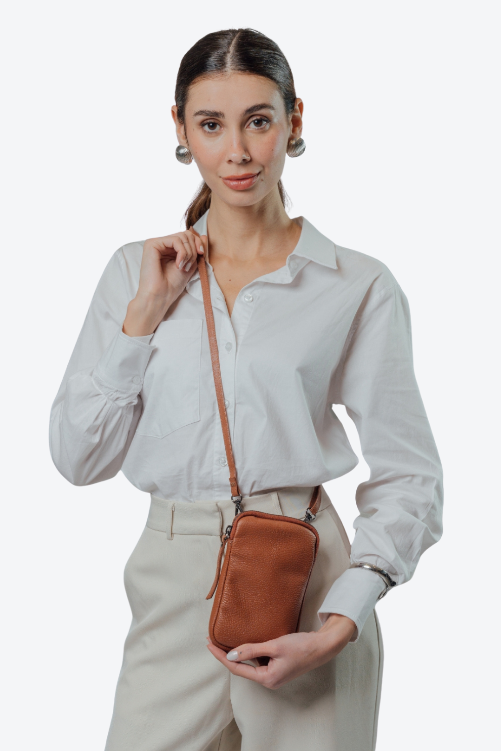 Bolsa Porta Celular Couro Zíper Pequeno