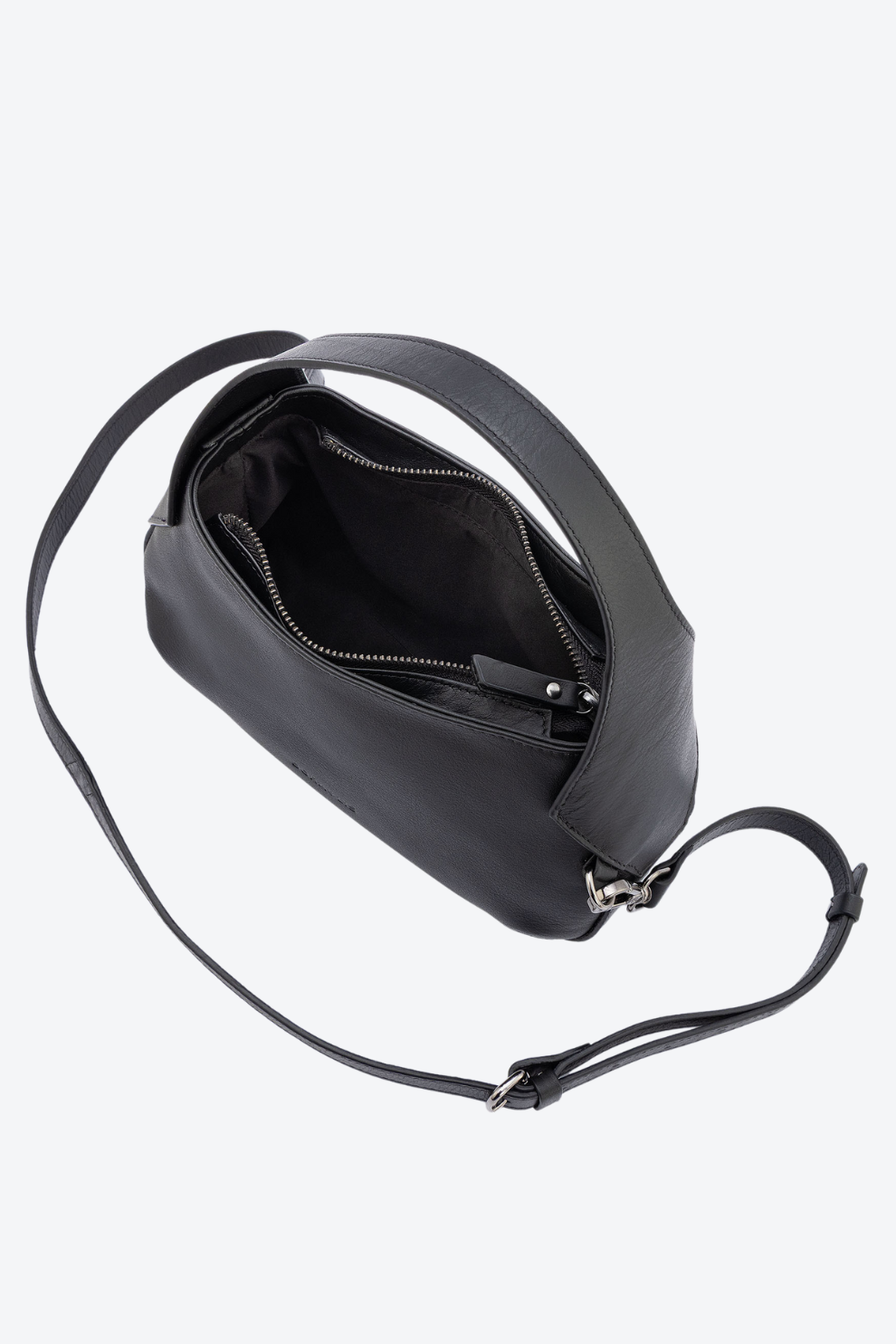 Bolsa Couro Hobo Crossbody Pequena