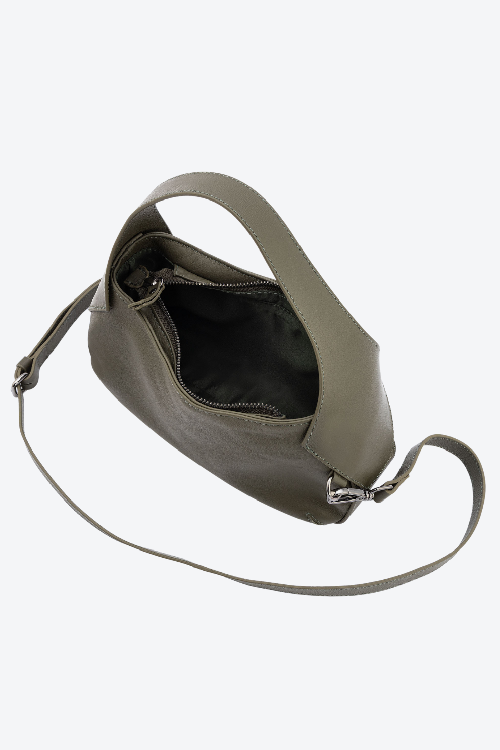 Bolsa Couro Hobo Crossbody Pequena
