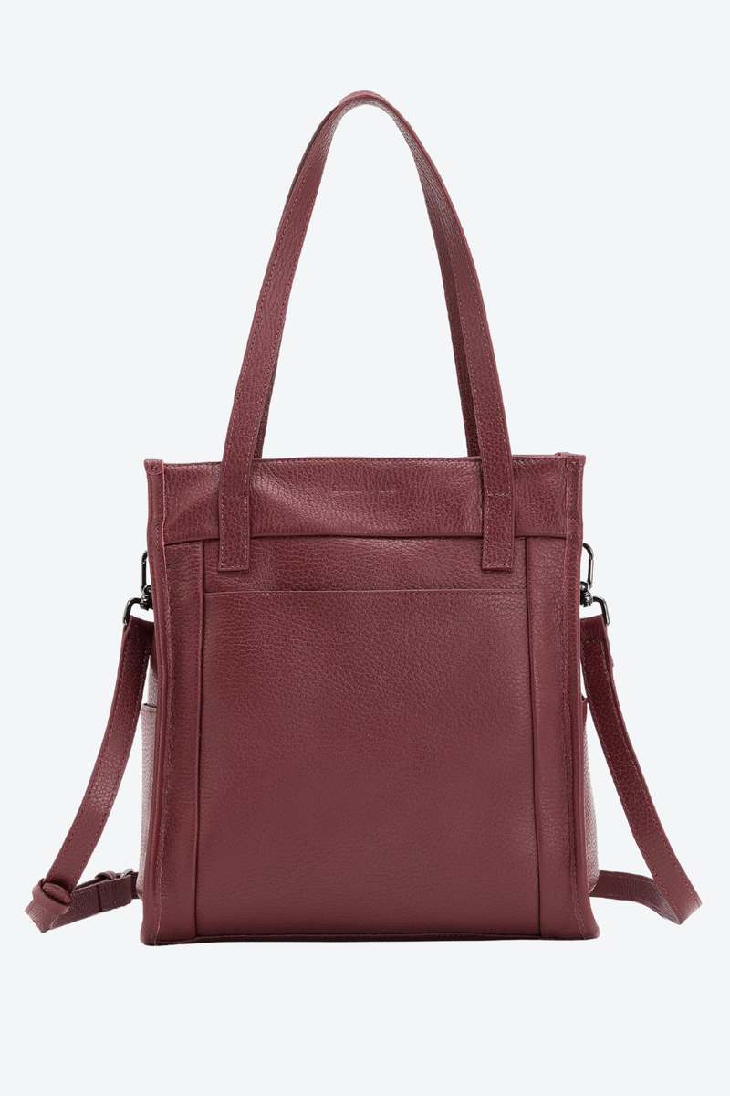 Bolsa Couro com Bolsos Laterais Média