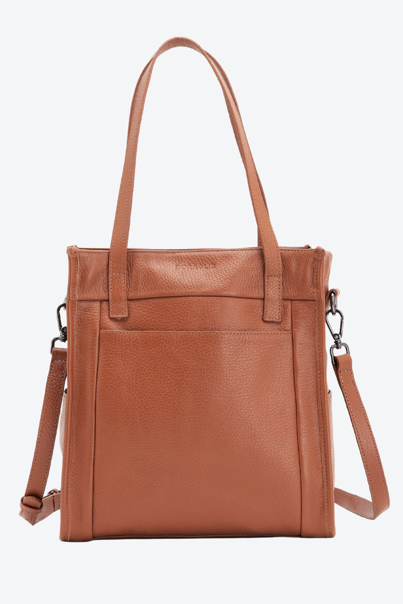 Bolsa Couro com Bolsos Laterais Média