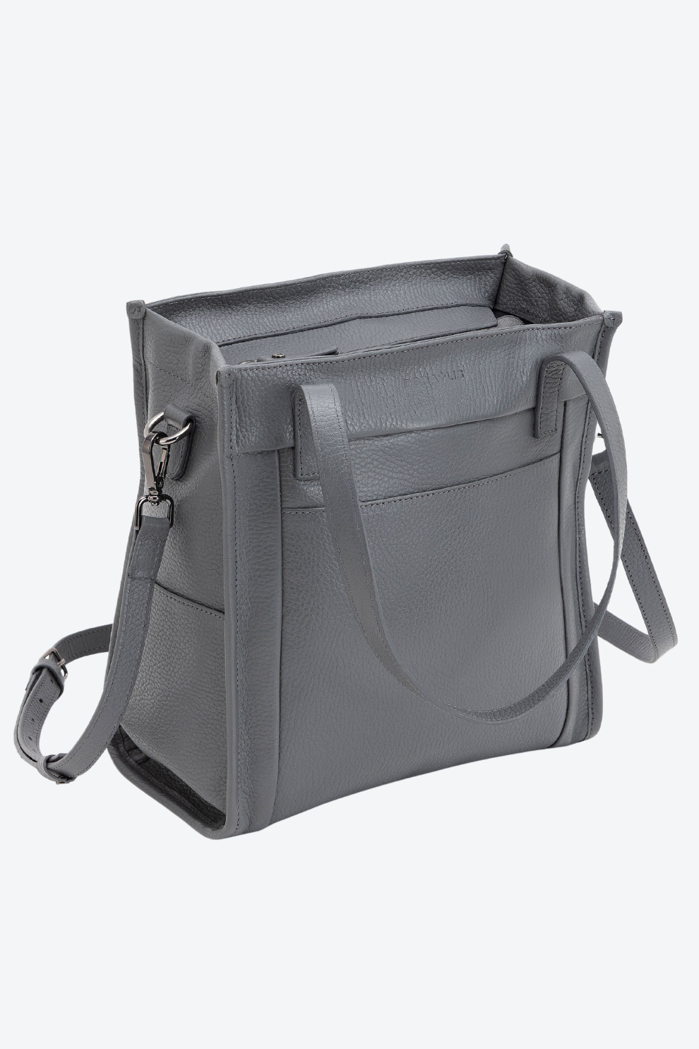 Bolsa Couro com Bolsos Laterais Média