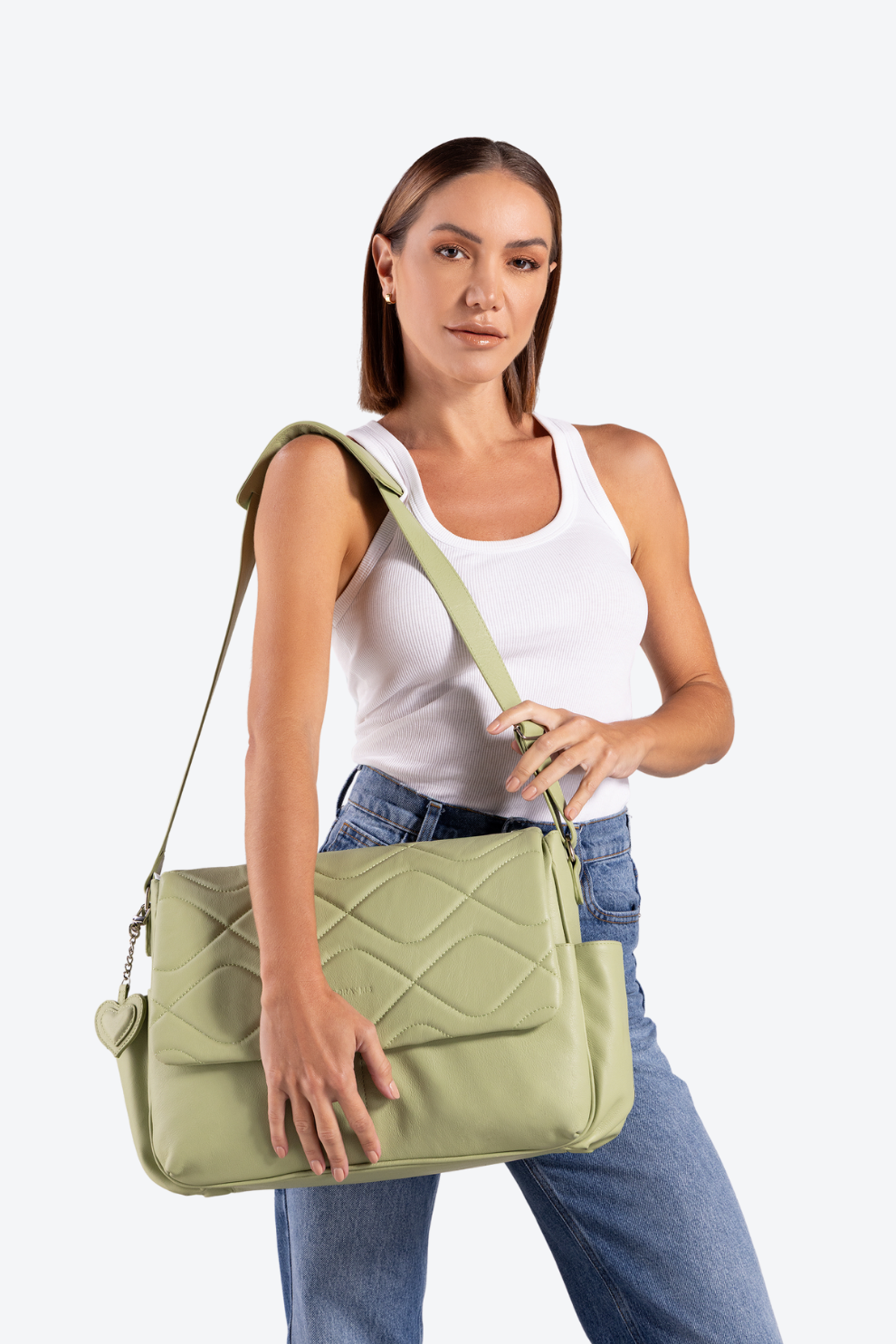 Bolsa Couro Maternidade Matelassê