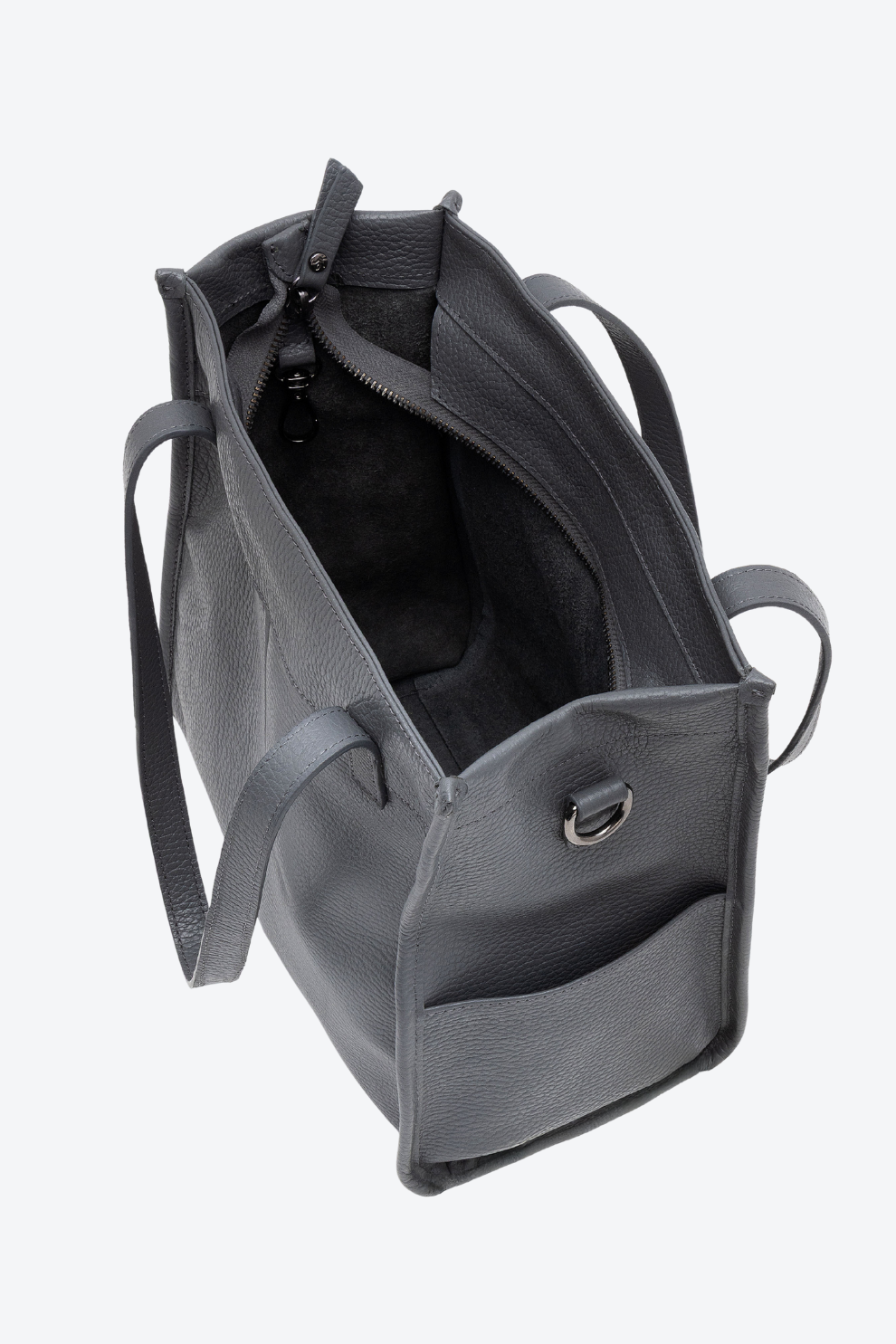 Bolsa Couro com Bolsos Laterais Média