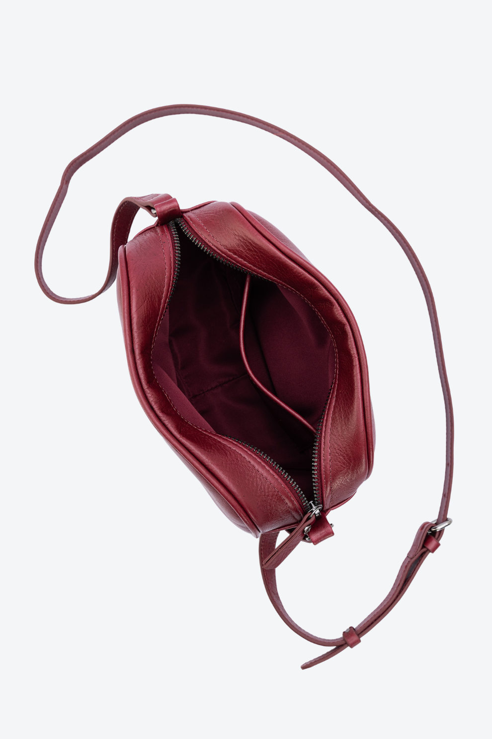 Bolsa Transversal Camera em Couro Pequena
