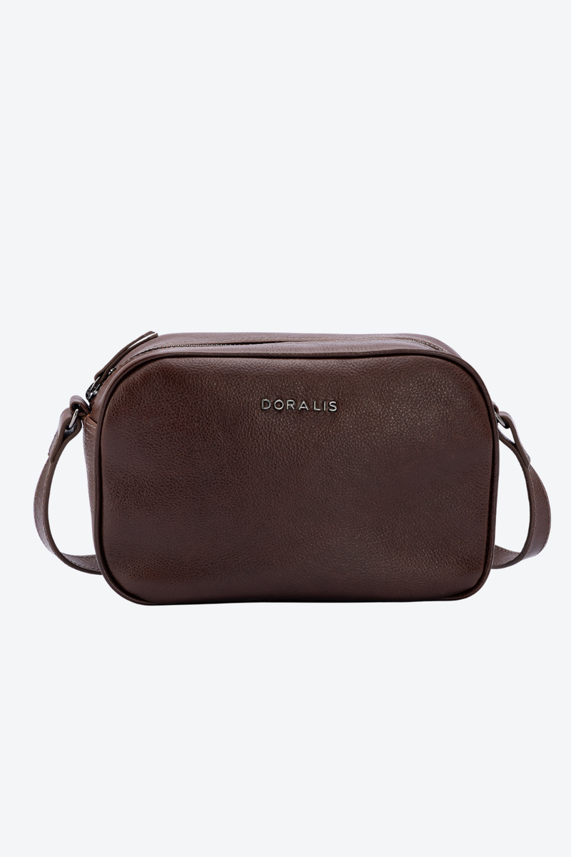 Bolsa Transversal Camera em Couro Pequena