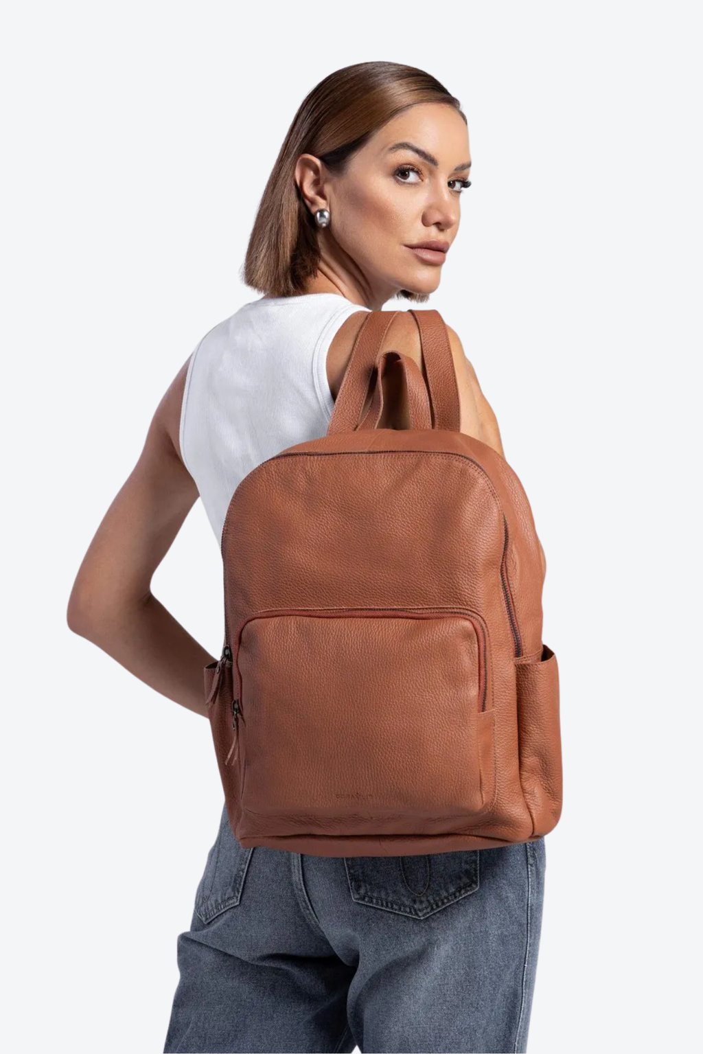 Mochila Couro Porta Notebook Grande