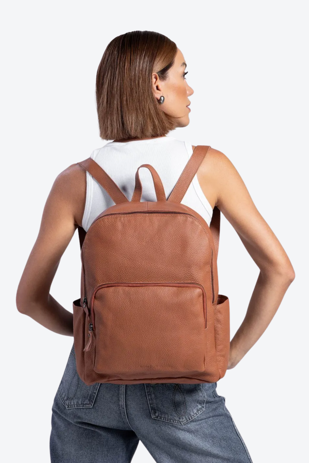 Mochila Couro Porta Notebook Grande