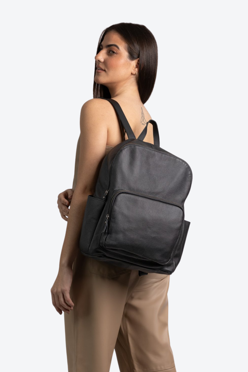 Mochila Couro Porta Notebook Grande