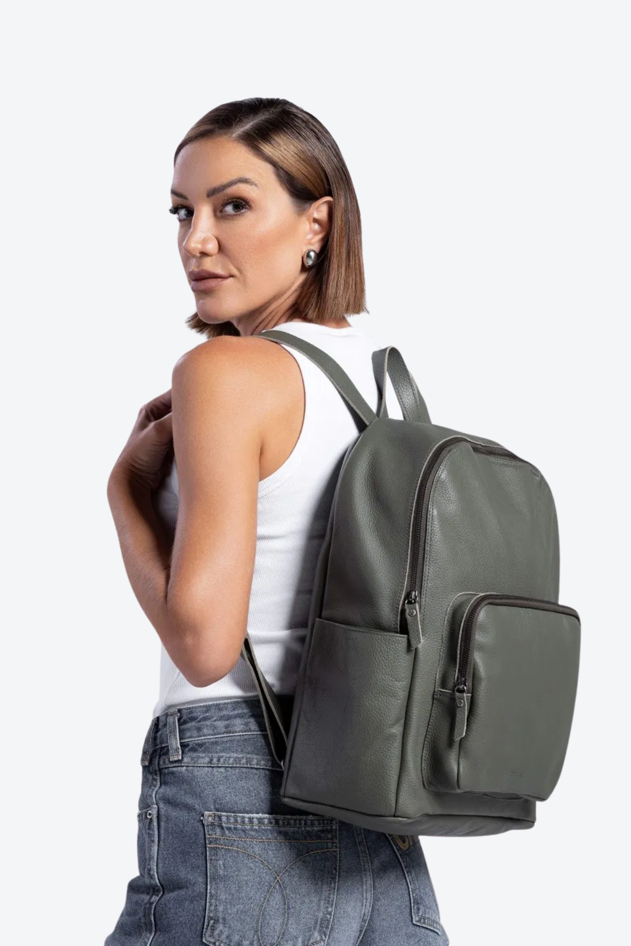 Mochila Couro Porta Notebook Grande