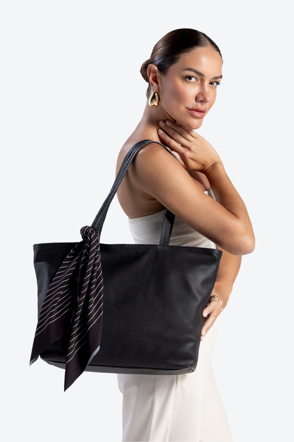 Bolsa Couro Shopping Lenço Grande