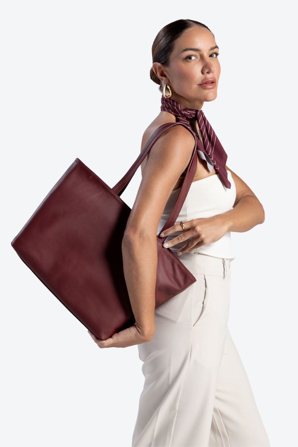 Bolsa Couro Shopping Lenço Grande