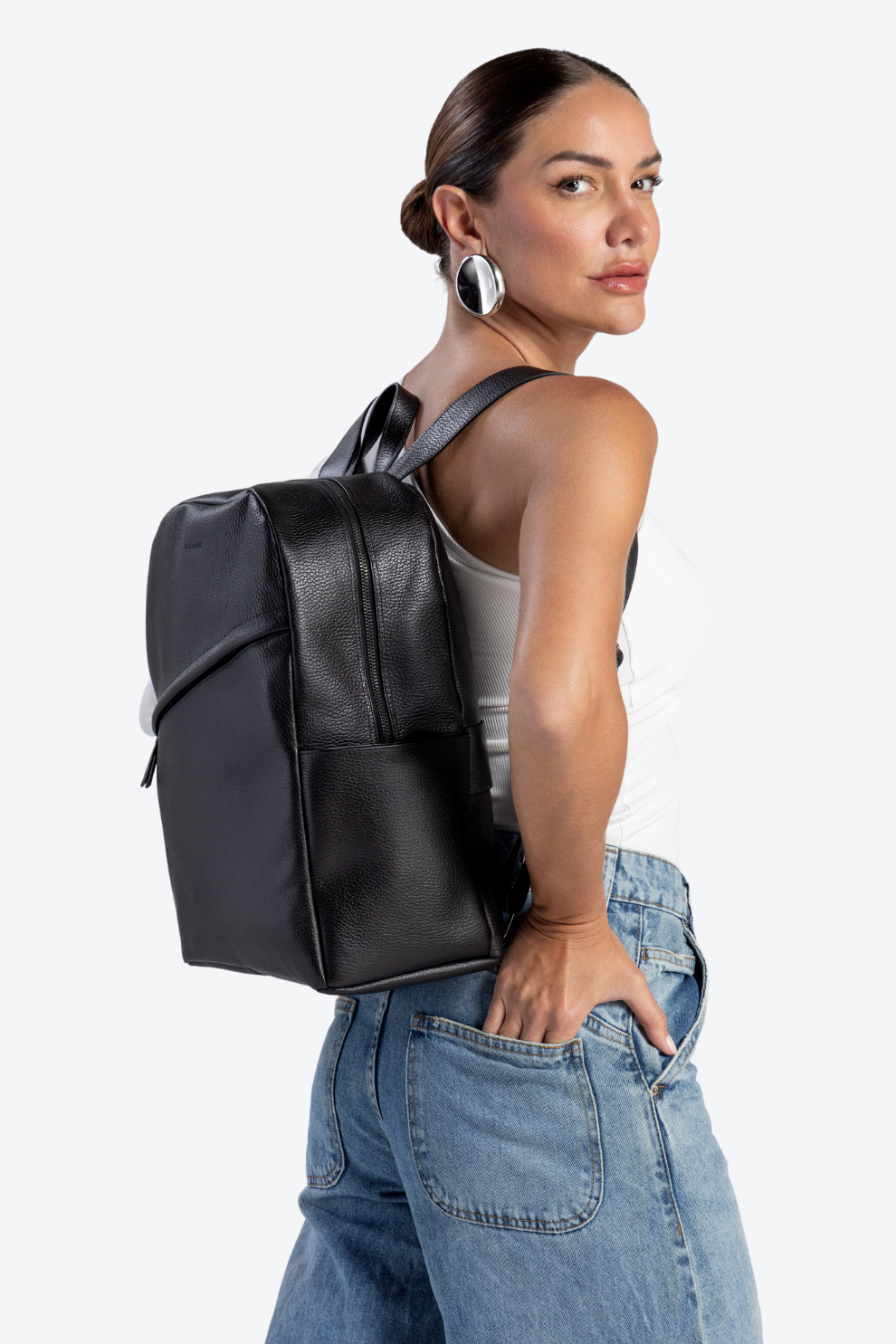 Mochila Couro Office Grande