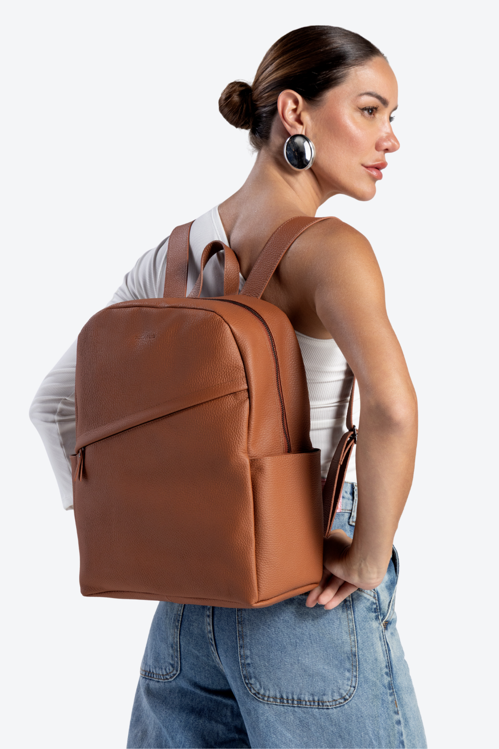 Mochila Couro Office Grande