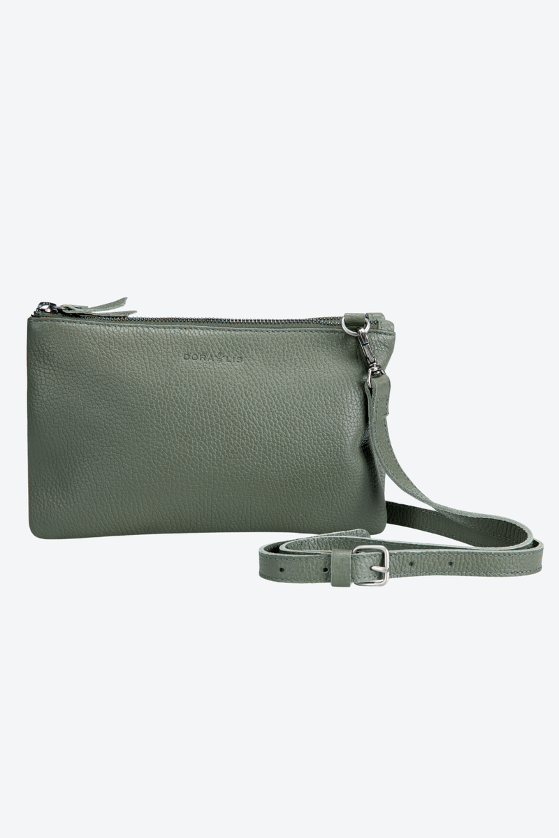 Bolsa Couro Três Divisórias Transversal Pequena