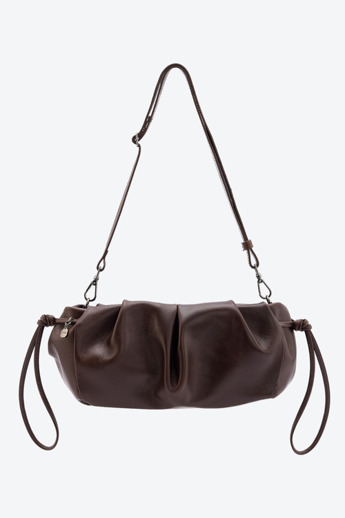 Bolsa Couro Baguete Slouchy Média