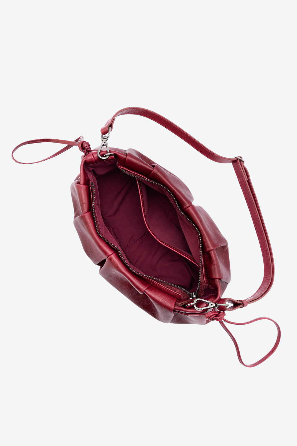 Bolsa Couro Baguete Slouchy Média
