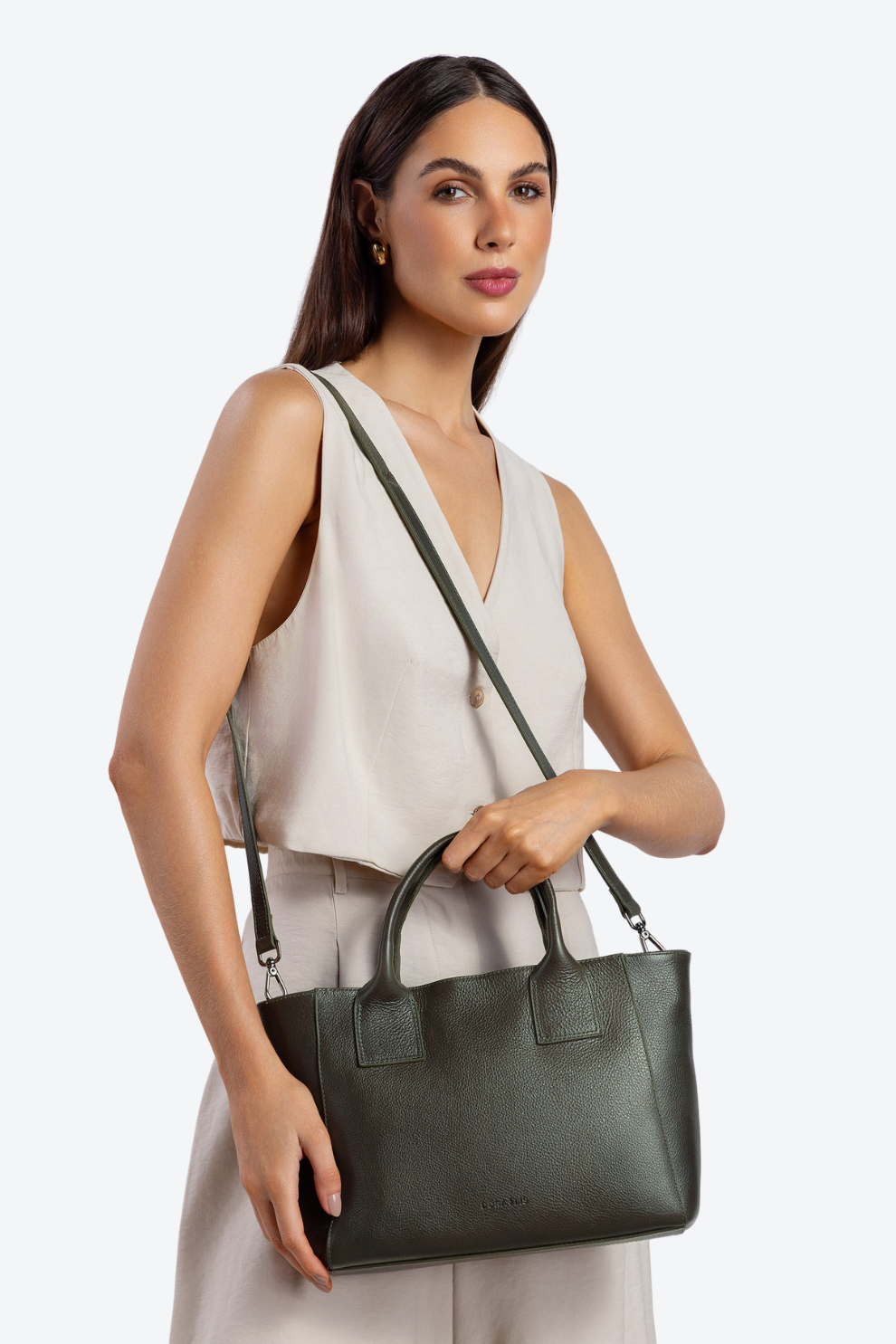 Bolsa Couro Tote Office Média