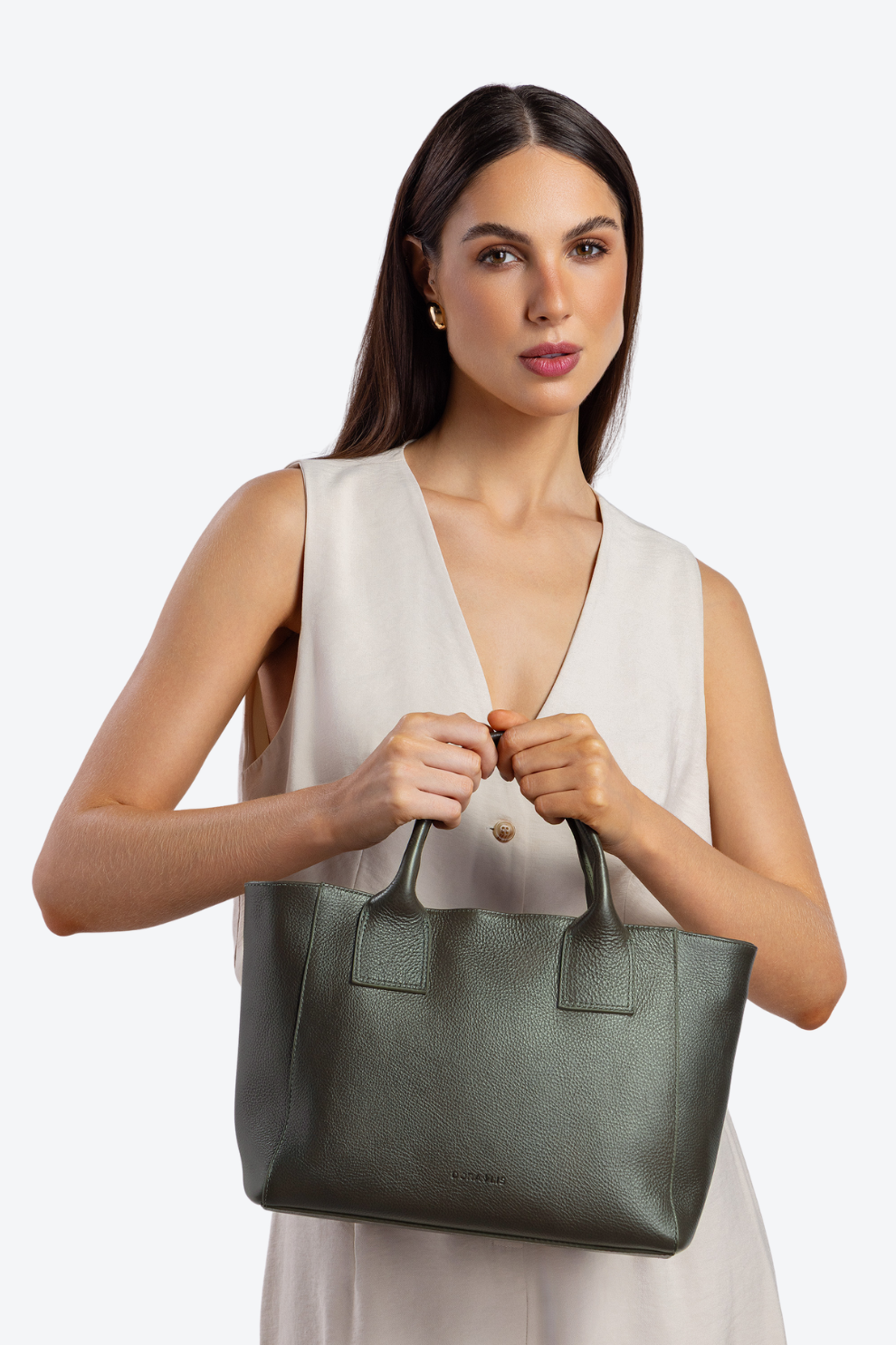 Bolsa Couro Tote Office Média
