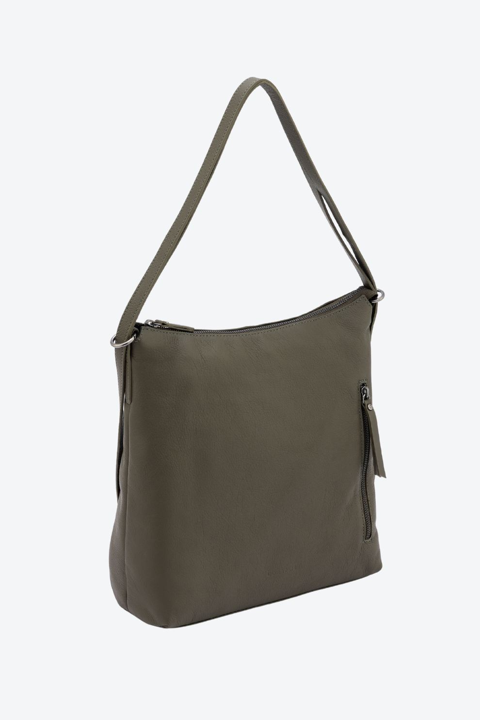 Bolsa Couro Vira Mochila Zíper Grande