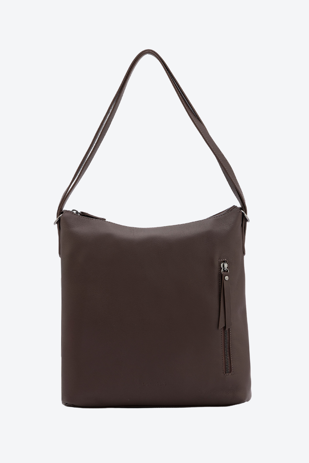 Bolsa Couro Vira Mochila Zíper Grande