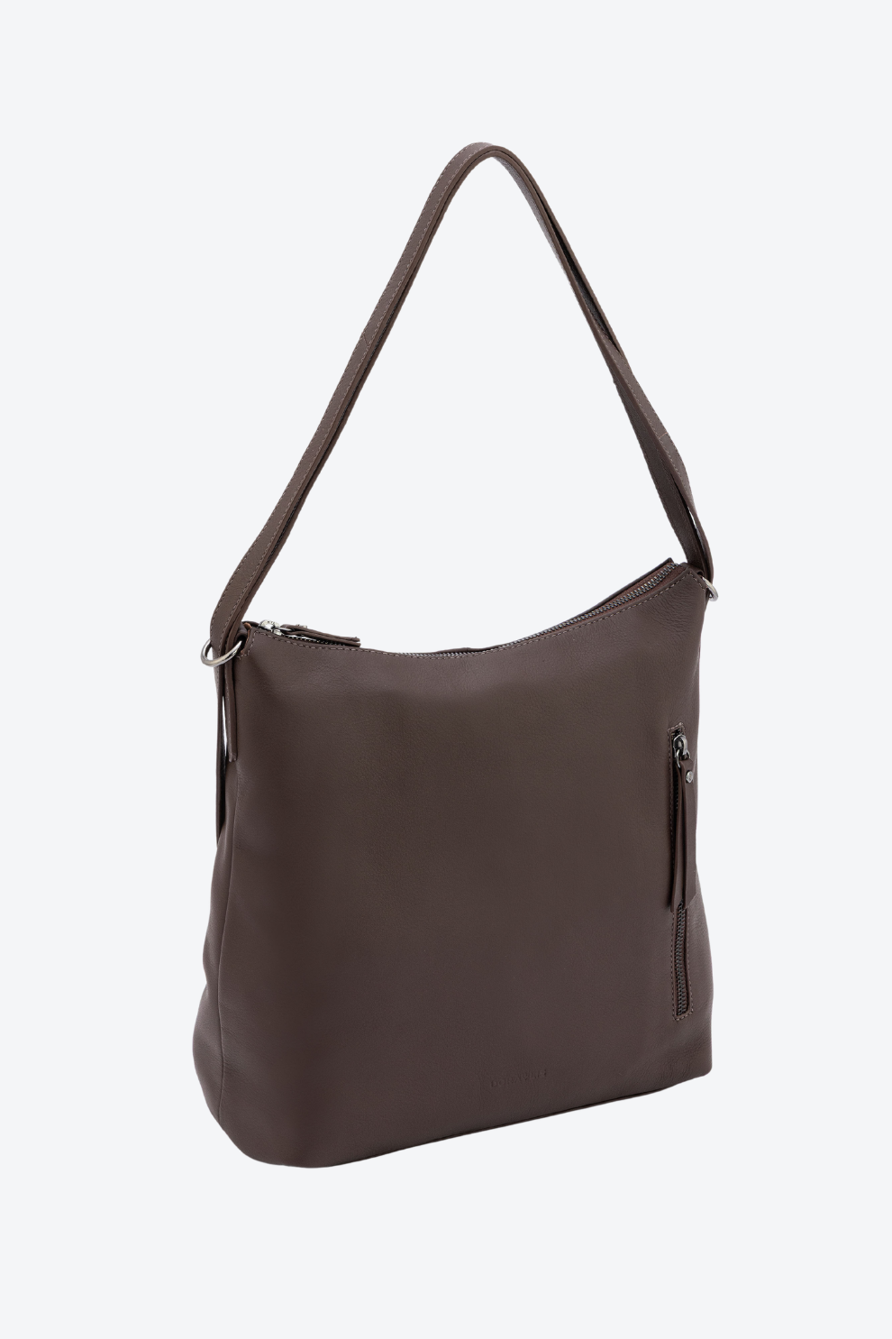 Bolsa Couro Vira Mochila Zíper Grande