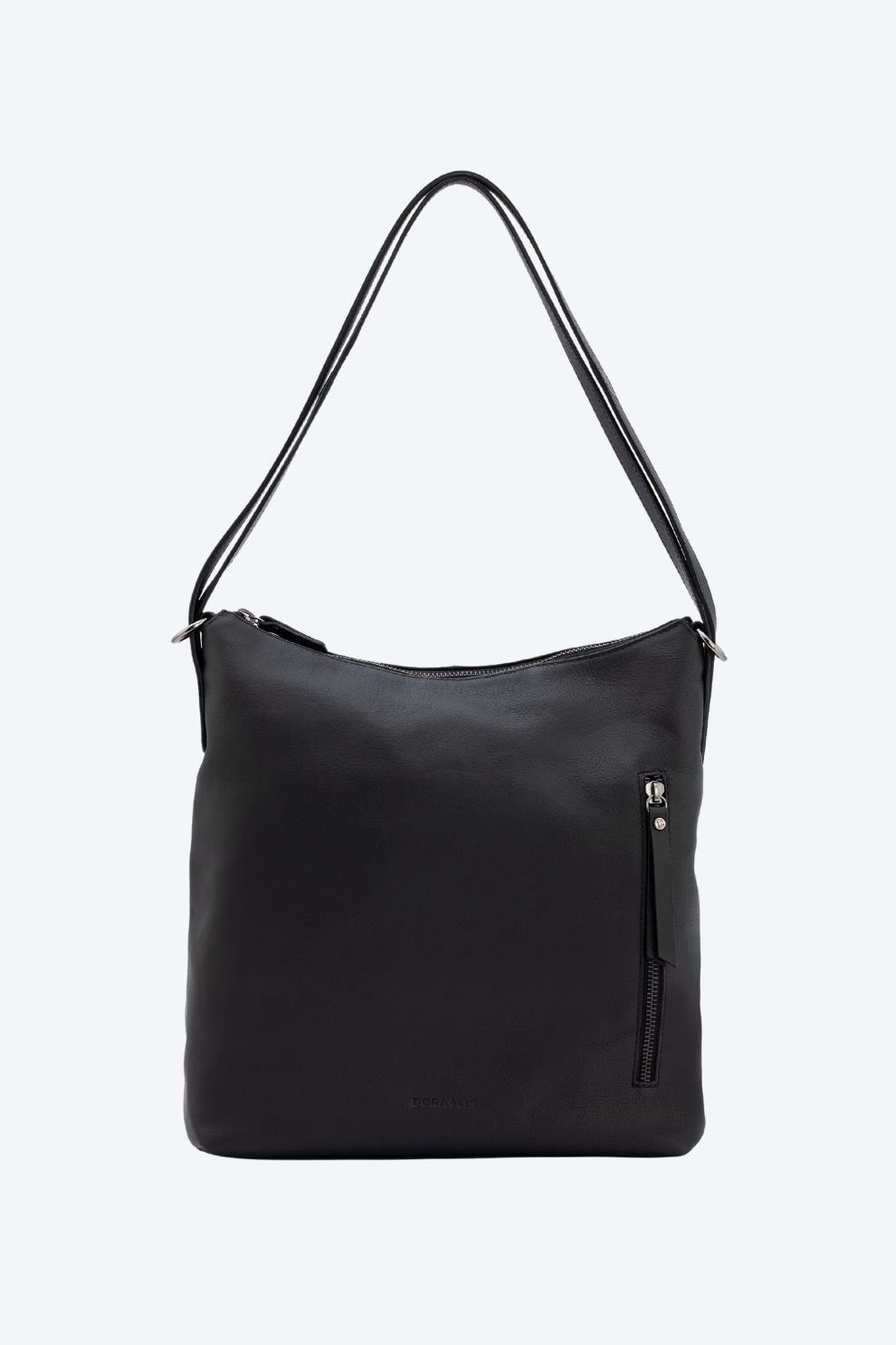 Bolsa Couro Vira Mochila Zíper Grande