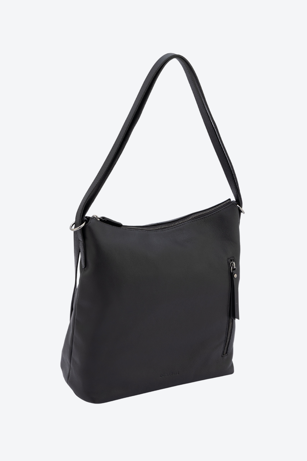 Bolsa Couro Vira Mochila Zíper Grande