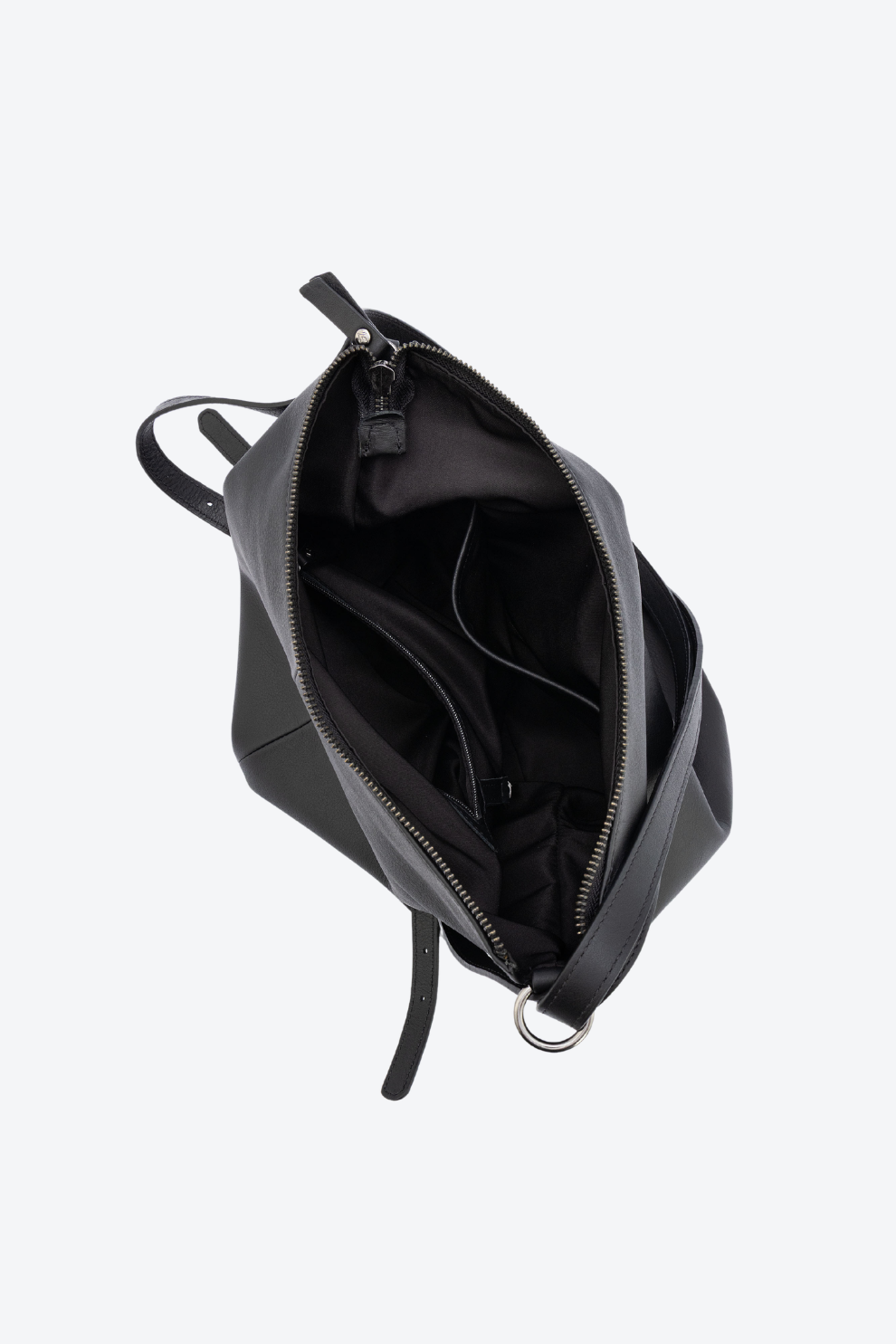 Bolsa Couro Vira Mochila Zíper Grande