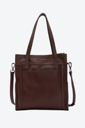 Bolsa Tote em Couro com Bolsos Laterais Média